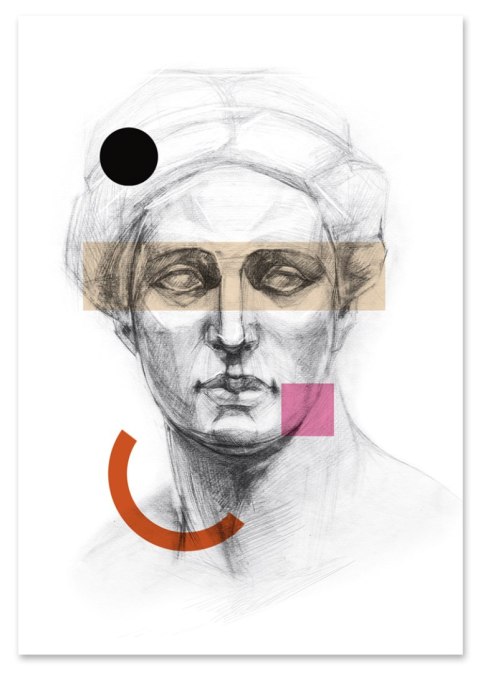 Plakat posąg grecki elementy gemetria