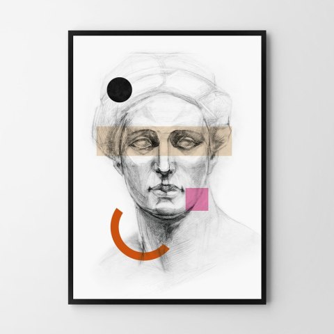 Plakat posąg grecki elementy gemetria