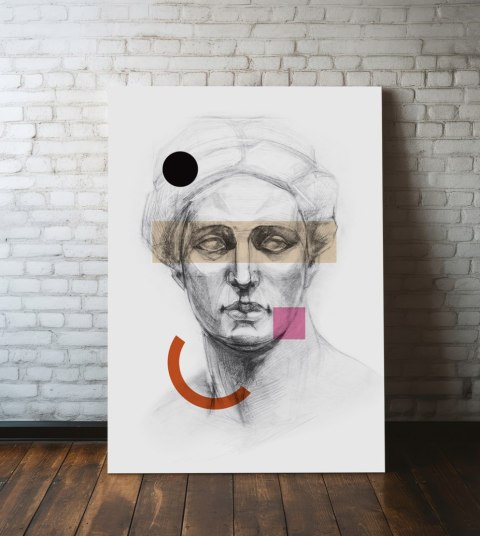 Plakat posąg grecki elementy gemetria