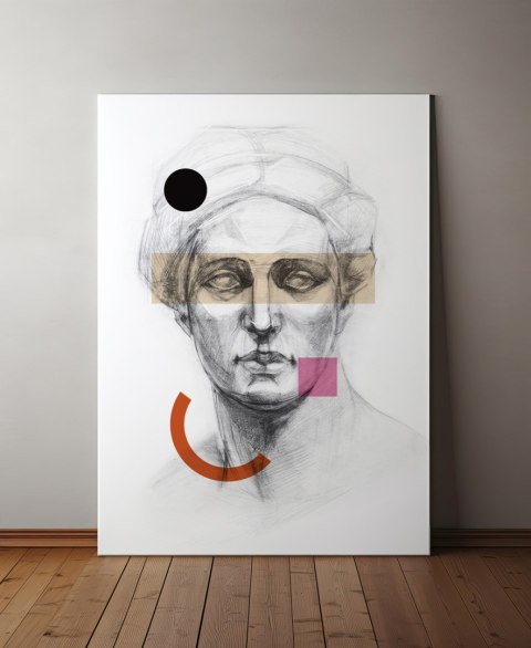 Plakat posąg grecki elementy gemetria