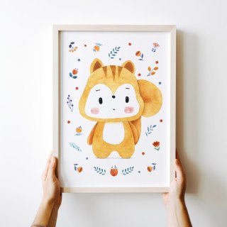 Plakat ruda wiewiórka obrazki dla dzieci