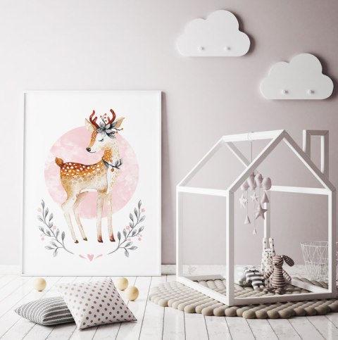 Plakat sarenka różowe plakaty