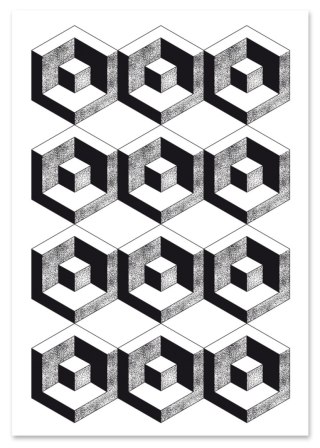 Plakat wzór geometryczny czarnobiały