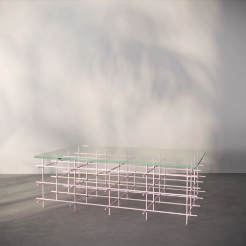 Stolik kawowy AURERA 100 x 60 cm szklany blat metalowe nogi białe