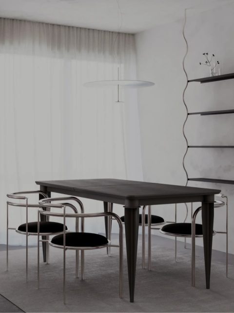 Stół jadalniany MONARA rozkładany 162 - 232 cm spiek kwarcowy czarny