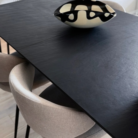 Stół jadalniany MONARA rozkładany 162 - 232 cm spiek kwarcowy czarny