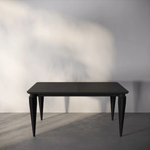 Stół jadalniany MONARA rozkładany 162 - 232 cm spiek kwarcowy czarny