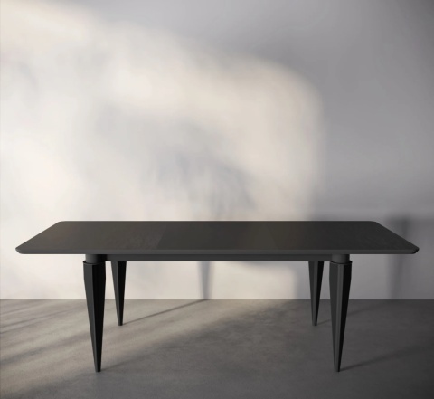 Stół jadalniany MONARA rozkładany 162 - 232 cm spiek kwarcowy czarny