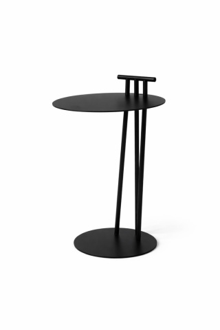 Stolik pomocniczy LOOP 40 x 40 cm nowoczesny czarny mat