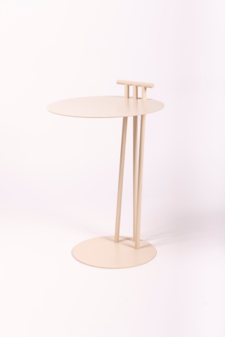 Stolik pomocniczy LOOP 40 x 40 cm nowoczesny masełkowy mat