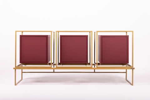 Komoda COMO PLUS 148 x 48 cm metal złoto burgund