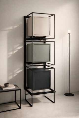 Regał COMO 167 x 48 cm słupek stojący płyta odcienie zielonego